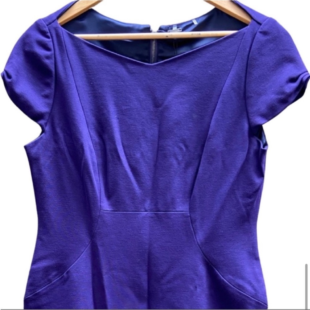 Tahari Purple Dress $324 NWT "Trudy" sz 14 Jewel Tone Boatneck - Picture 10 of 12